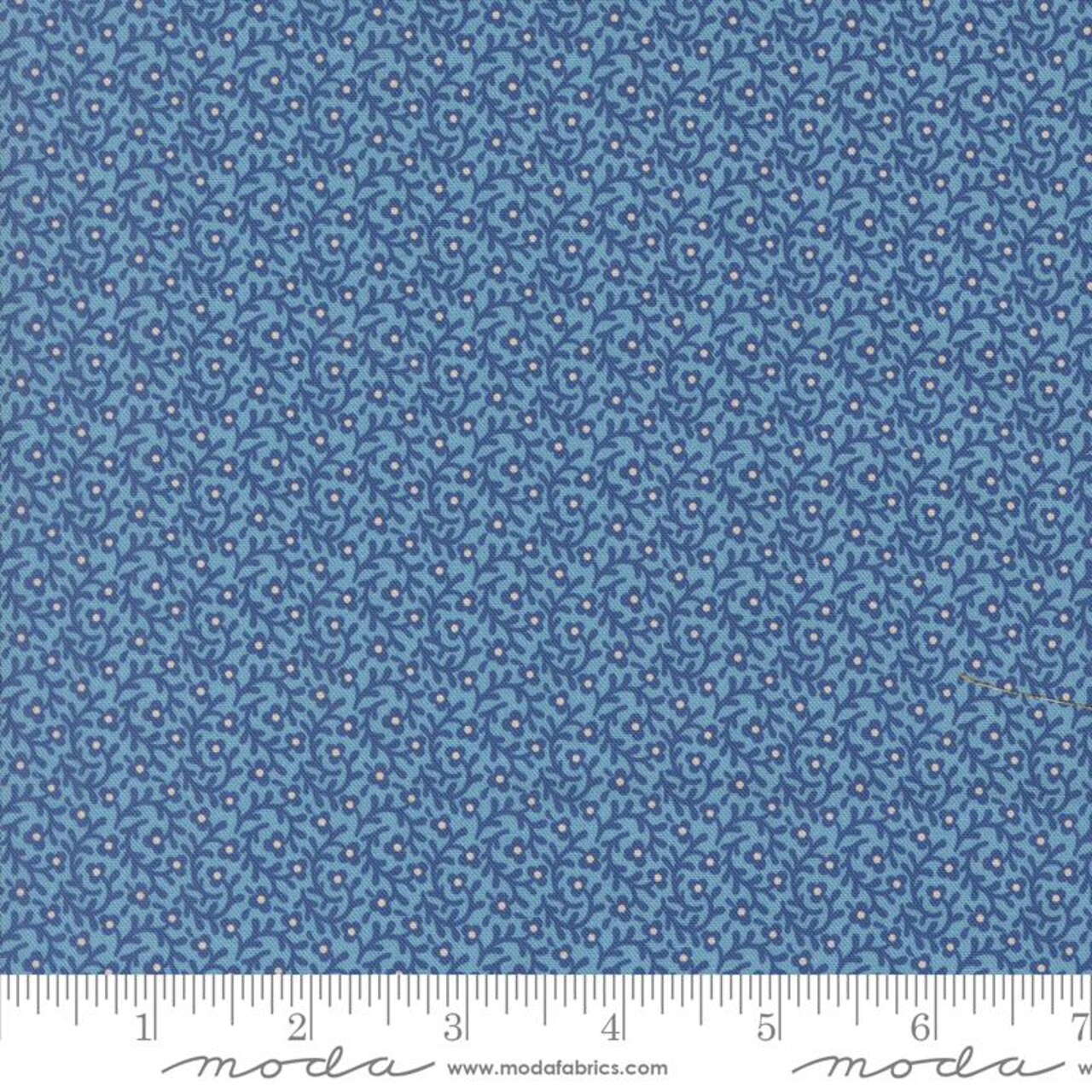 Fabric Moda Prussian Blue Creeping Thyme Sally's Stitches by the Quarter Yard 31714-13